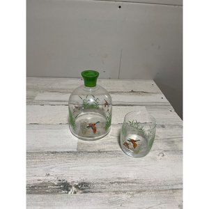 Glass decanter with glass